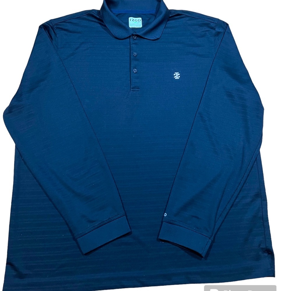 Izod Men’s Black Golf Long Sleeved Polo Shirt Size XXL